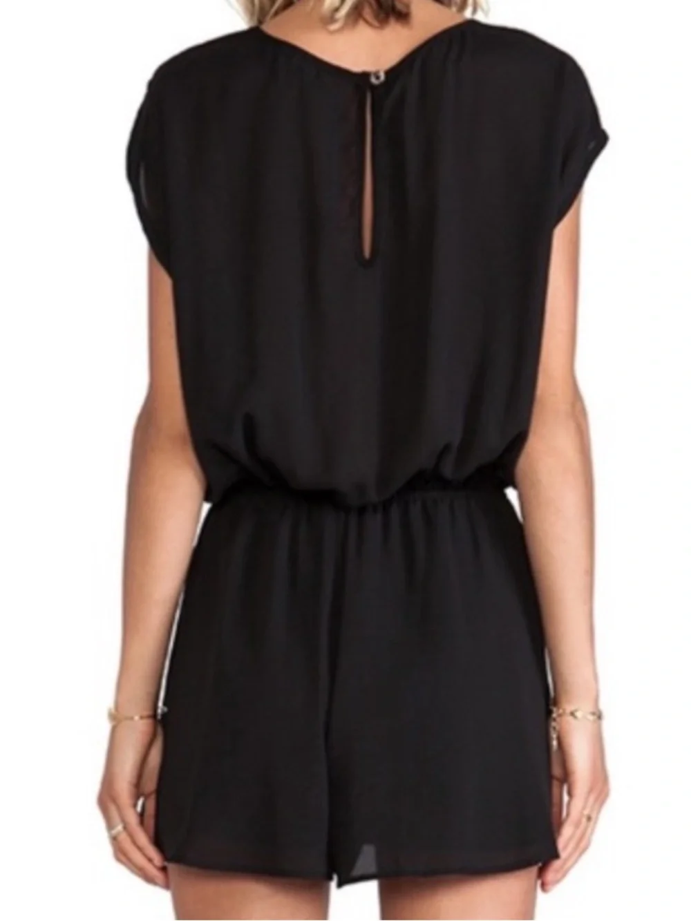 Show Me Your Mumu Rowdy Romper Black Chiffon Romper - Medium